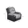 Fauteuil de relaxation électrique avec releveur en microfibre et simili SHANA (Gris, noir)