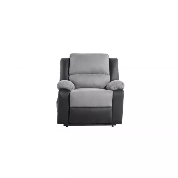 Fauteuil de relaxation électrique avec releveur en microfibre et simili SHANA (Gris, noir)