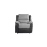 Fauteuil de relaxation électrique avec releveur en microfibre et simili SHANA (Gris, noir)