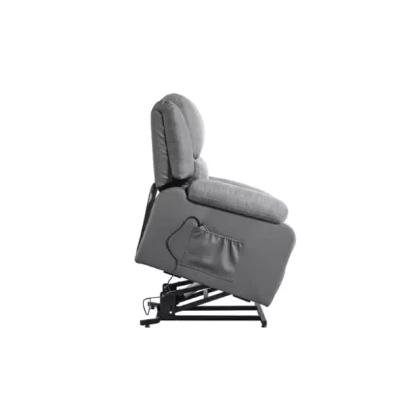 Fauteuil de relaxation électrique avec releveur en microfibre et simili SHANA (Gris)