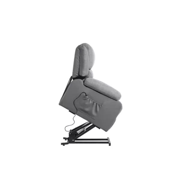 Fauteuil de relaxation électrique avec releveur en microfibre et simili SHANA (Gris)