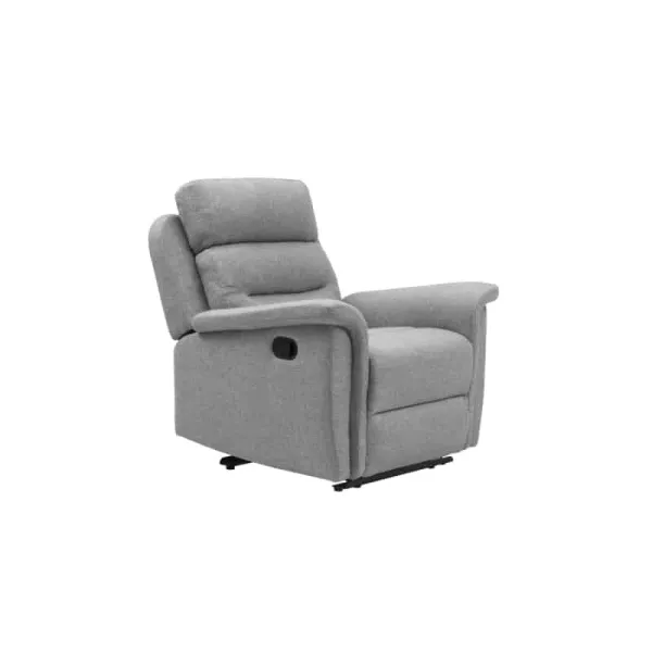 Fauteuil de relaxation manuel en tissu DETENTE (Gris clair)