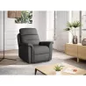 Fauteuil de relaxation manuel en tissu DETENTE (Gris foncé)