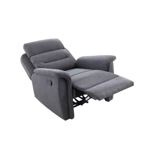 Fauteuil de relaxation manuel en tissu DETENTE (Gris foncé)