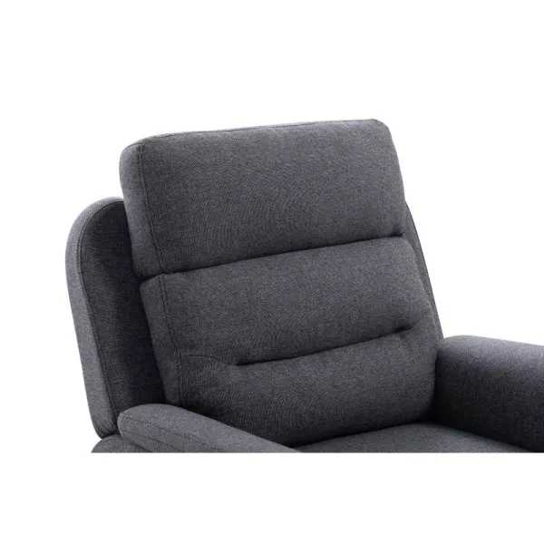 Fauteuil de relaxation manuel en tissu DETENTE (Gris foncé)