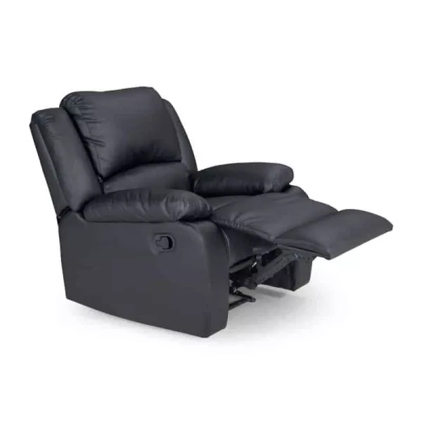 Fauteuil de relaxation manuel en simili ATLAS (Noir)