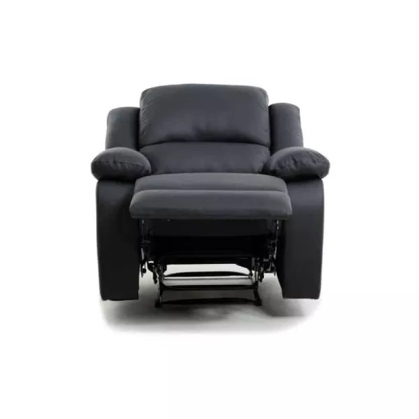 Fauteuil de relaxation manuel en simili ATLAS (Noir)