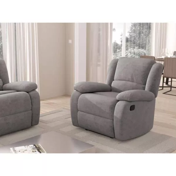 Fauteuil de relaxation manuel en microfibre ATLAS (Gris)