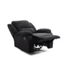 Fauteuil de relaxation manuel en microfibre ATLAS (Noir)