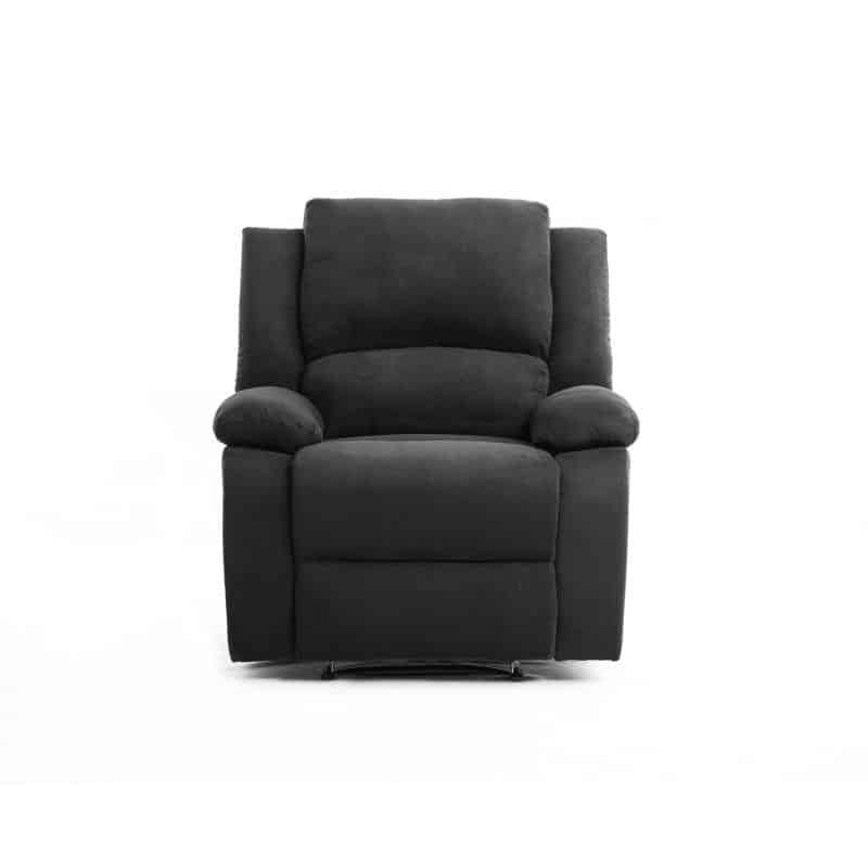 Fauteuil de relaxation manuel en microfibre ATLAS (Noir)