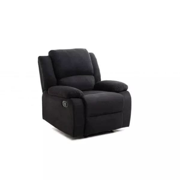 Fauteuil de relaxation manuel en microfibre ATLAS (Noir)