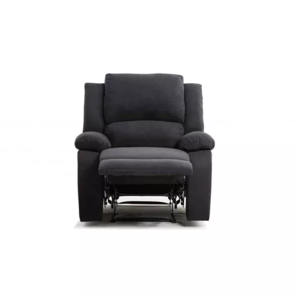 Fauteuil de relaxation manuel en microfibre ATLAS (Noir)