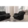 Fauteuil de relaxation manuel en microfibre ATLAS (Noir)