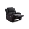 Fauteuil de relaxation manuel en microfibre ATLAS (Noir)