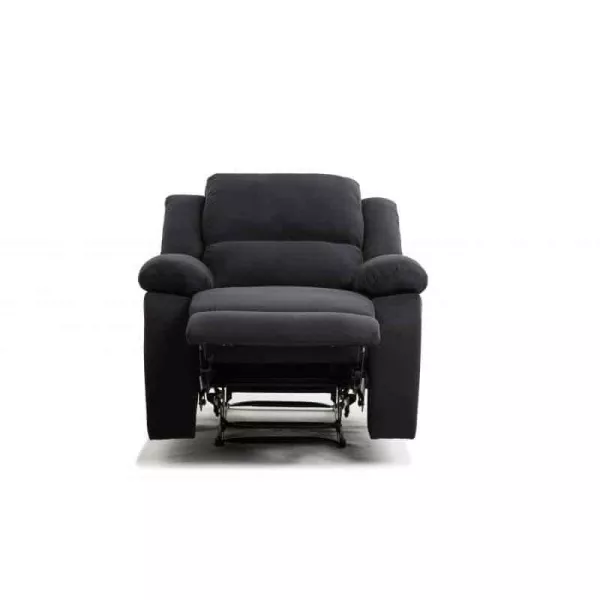 Fauteuil de relaxation manuel en microfibre ATLAS (Noir)