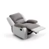 Fauteuil de relaxation manuel en microfibre et simili ATLAS (Gris, blanc)