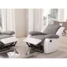 Fauteuil de relaxation manuel en microfibre et simili ATLAS (Gris, blanc)