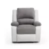 Fauteuil de relaxation manuel en microfibre et simili ATLAS (Gris, blanc)