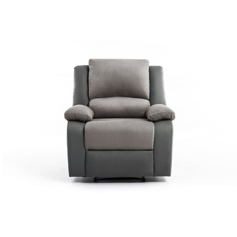 Fauteuil de relaxation manuel en microfibre et simili ATLAS (Gris)