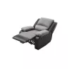 Fauteuil de relaxation manuel en microfibre et simili ATLAS (Gris, noir)