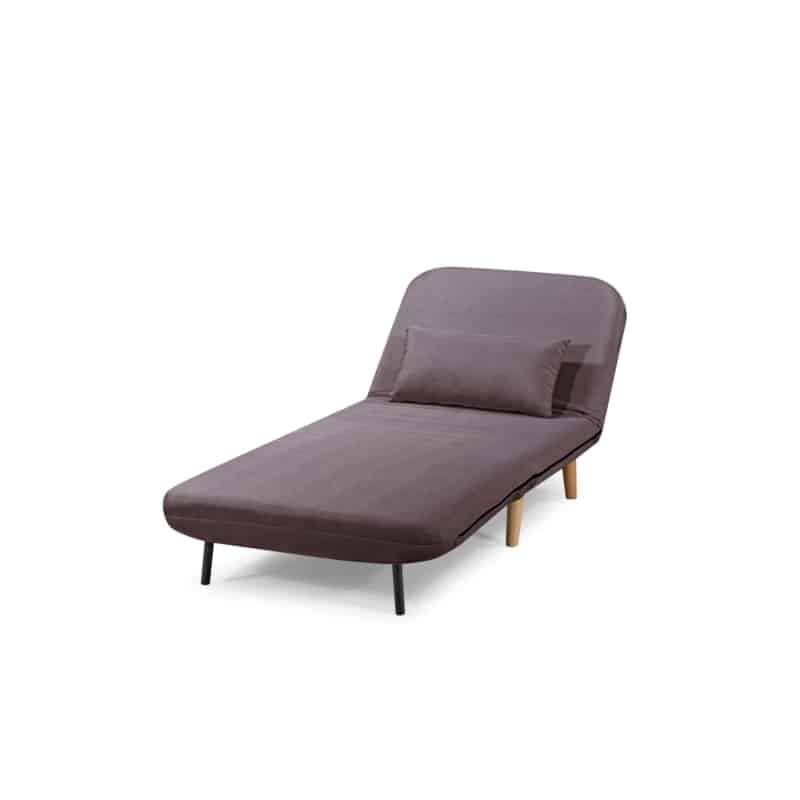 Banquette scandinave 1 place convertible BZ (Aubergine)