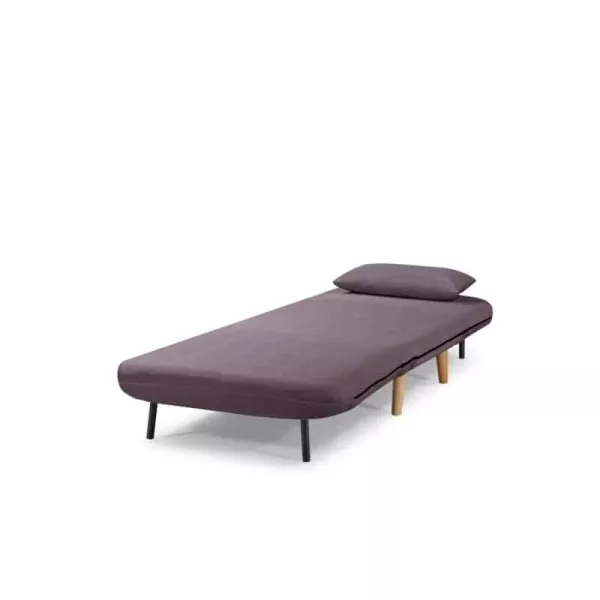 Banquette scandinave 1 place convertible BZ (Aubergine)