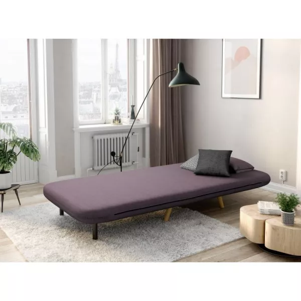 Banquette scandinave 1 place convertible BZ (Aubergine)