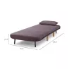 Banquette scandinave 1 place convertible BZ (Aubergine)