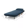 Banquette scandinave 1 place convertible BZ (Bleu pétrole)