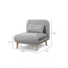 Banquette scandinave 1 place convertible BZ (Gris clair)