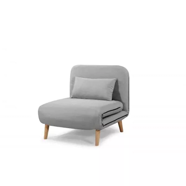 Banquette scandinave 1 place convertible BZ (Gris clair)