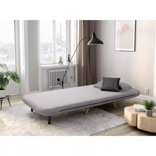 Banquette scandinave 1 place convertible BZ (Gris clair)