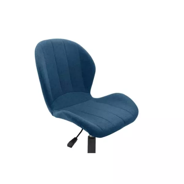 Chaise de bureau en tissu avec pieds noirs BEVERLY (Bleu pétrole)