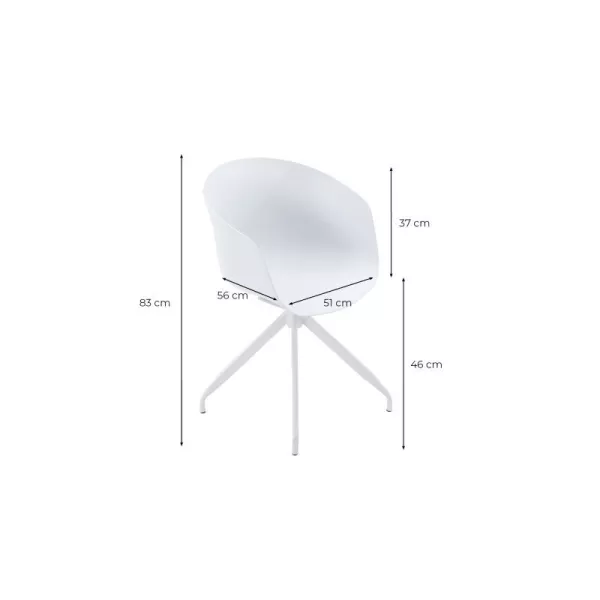 Fauteuil de bureau en polypropylène AUDE (Blanc)