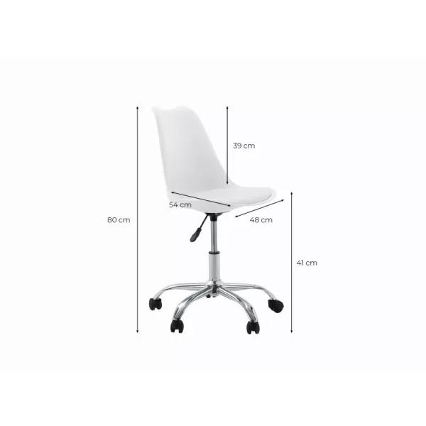 Fauteuil de bureau en polypropylène et simili TONO (Blanc)