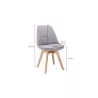 Lot de 2 chaises tissu pieds hêtre naturels HEIDI (Gris clair)