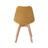 Lot de 2 chaises tissu pieds hêtre naturels HEIDI (Jaune)