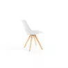 Lot de 2 chaises en polypropylène avec pieds en hêtre naturel NEVA (Blanc)