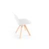 Lot de 2 chaises en polypropylène avec pieds en hêtre naturel NEVA (Blanc)