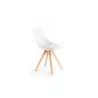 Lot de 2 chaises en polypropylène avec pieds en hêtre naturel NEVA (Blanc)