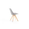 Lot de 2 chaises en polypropylène avec pieds en hêtre naturel NEVA (Gris)