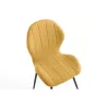 Lot de 2 chaises arrondies en tissu avec pieds en métal noir ANOUK (Jaune)