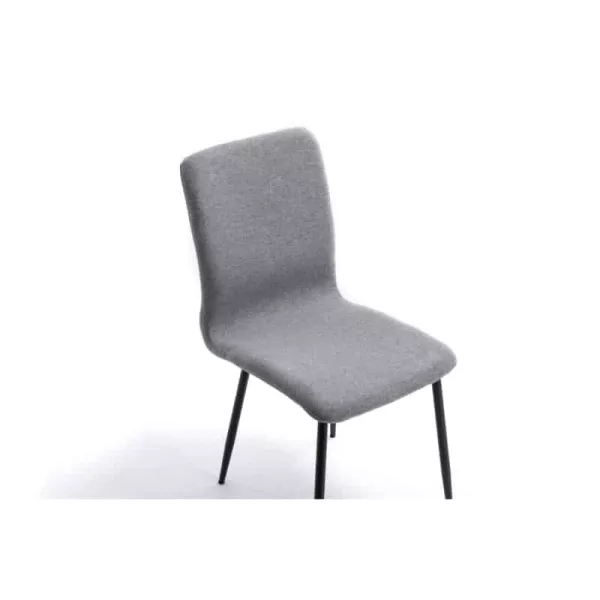 Lot de 2 chaises en tissu avec pieds en métal noir RANIA (Gris)