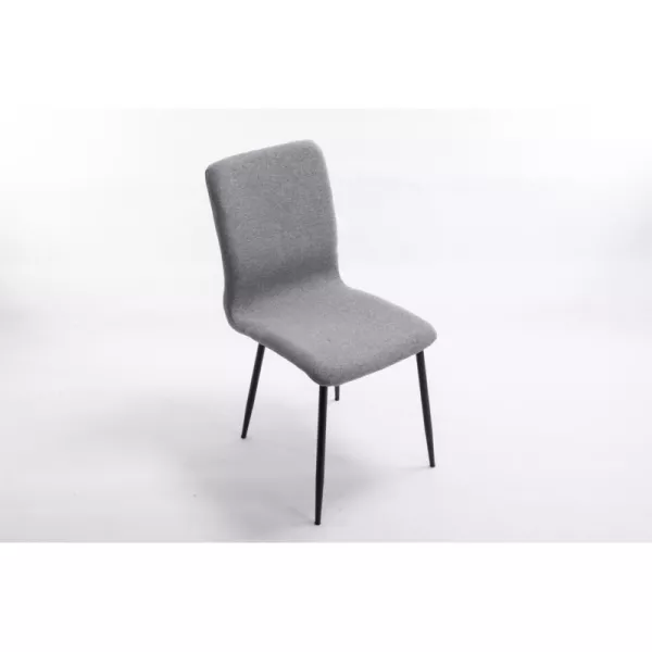 Lot de 2 chaises en tissu avec pieds en métal noir RANIA (Gris)