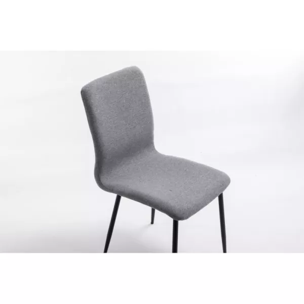 Lot de 2 chaises en tissu avec pieds en métal noir RANIA (Gris)