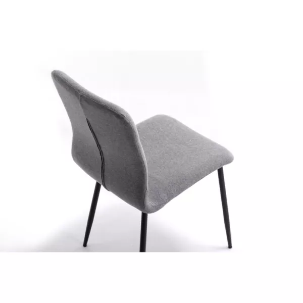 Lot de 2 chaises en tissu avec pieds en métal noir RANIA (Gris)