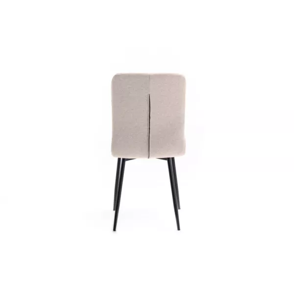 Lot de 2 chaises en tissu avec pieds en métal noir RANIA (Beige)