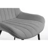 Lot de 2 chaises à rayures en tissu avec pieds en métal noir CATHIA (Gris)