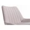 Lot de 2 chaises à rayures en tissu avec pieds en métal noir CATHIA (Beige)