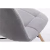 Lot de 2 chaises matelassées en tissu avec pieds en hêtre naturel MANU (Gris)